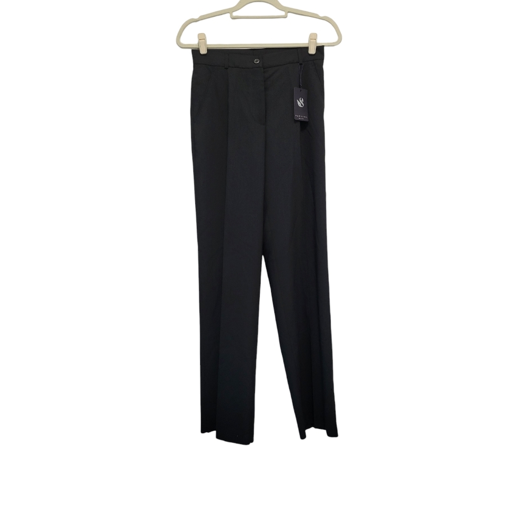 Zignone Satore Modello Mindy 44 Black Slacks Super 100's Fleece Wool Pants New